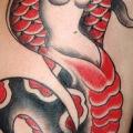 Shoulder Snake Old School Women tattoo by Black Cat Tattoos