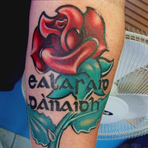 Lettering Rose Tattoo by Bohemian Tattoo Arts