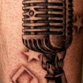 Arm Realistic Microphone tattoo by Bugaboo Tattoo
