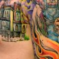 Shoulder Arm Fantasy Chest tattoo by Bugaboo Tattoo