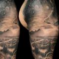 Shoulder Landscape tattoo by Caesar Tattoo