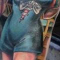 Shoulder Arm Pin-up tattoo by Deluxe Tattoo