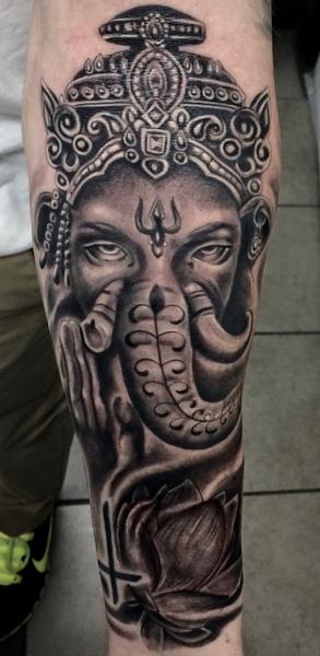 Arm Religious Ganesh Tattoo by Richard Vega Tattoos