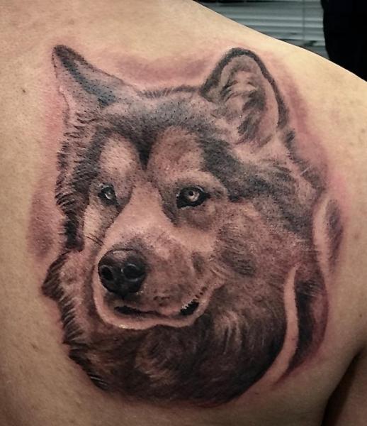 Dog Back Tattoo by Richard Vega Tattoos