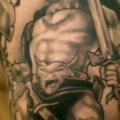 tatuaggio Spalla Fantasy Guerriero di Richard Vega Tattoos