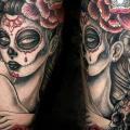 tatuaje Brazo Cráneo mexicano por East Side Ink Tattoo