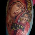 tatuaje Brazo Religioso Madre María por East Side Ink Tattoo