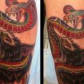 Calf Old School Wolf tattoo by Electric Ladyland