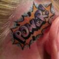 Lettering Head tattoo by Electric Ladyland