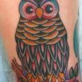 New School Owl tattoo by Electric Ladyland