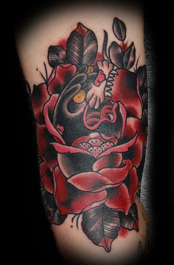 Old School Panther Tattoo von Electric Soul Tattoo