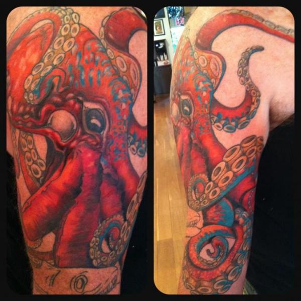 Arm Realistic Octopus Tattoo by Empire State Studios