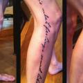 tatuaggio Gamba Scritte di Empire State Studios