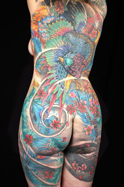 Tatuaje Japoneses Espalda Fénix por Eye Of Jade Tattoo