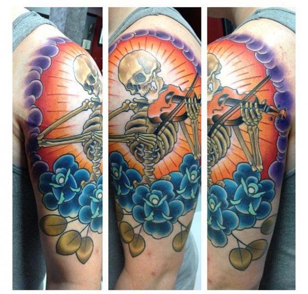Shoulder Fantasy Skeleton Tattoo by Fixed Army