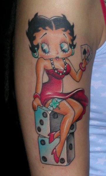 Arm Fantasy Betty Boop Tattoo by Bloody Blue Tattoo
