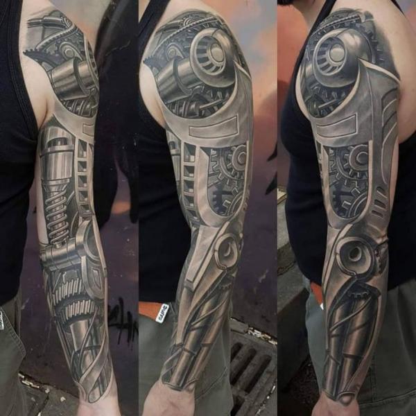 Bionic Robot Temporary Tattoo Sleeve Tattoo Sleeve Arm Tattoo Arm Sleeve  Mens Tattoos Womens TattoosBiomechanical Tribal Future Design  MyBodiArt