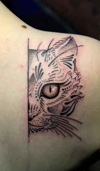 Back Cat Tattoo by Bloody Blue Tattoo