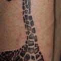Calf Leg Giraffe tattoo by Bloody Blue Tattoo