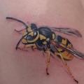 Shoulder Realistic Bee 3d tattoo by Bloody Blue Tattoo