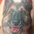 Realistic Leg Dog tattoo by Flesh Tattoo Company
