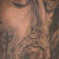 tatuaggio Spalla Gesù Illusione ottica di Flesh Tattoo Company