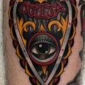 tatuaż Łydka Oko przez Full Circle Tattoos