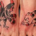Old School Foot Pig Roster tattoo by Full Circle Tattoos