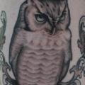 Realistic Leg Owl tattoo by Graceland Tattoo