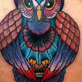 New School Back Owl tattoo by Graceland Tattoo