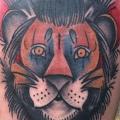 Old School Lion tattoo by Graceland Tattoo