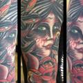Old School Blumen Meerjungfrau tattoo von Graceland Tattoo
