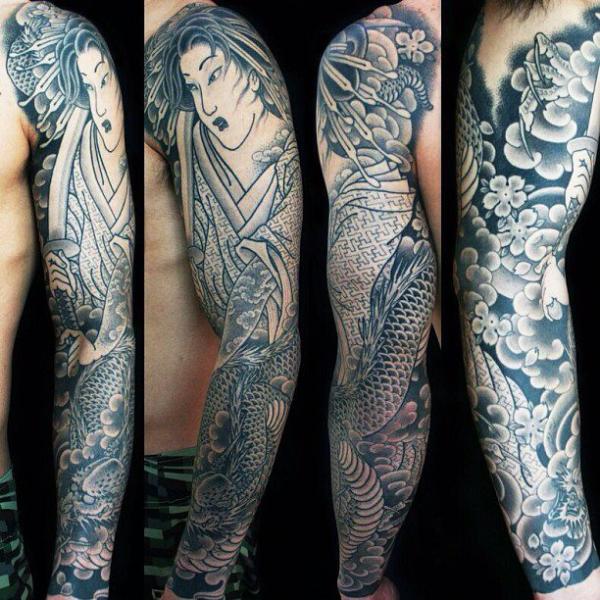 Arm Japanese Samurai Tattoo by Guru Tattoo