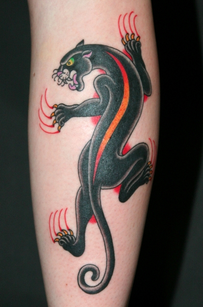 Old School Panther Tattoo by Hb Tattoo