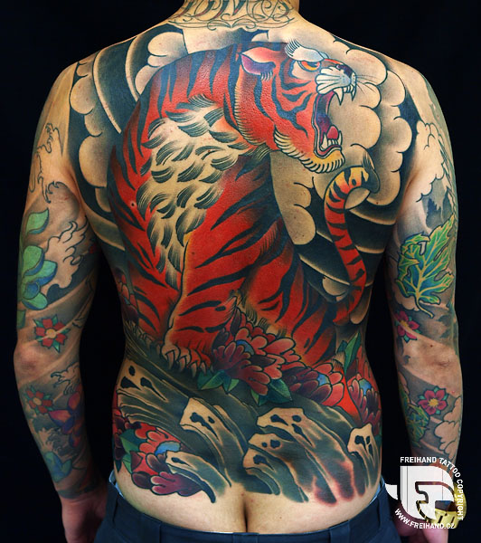 Back Tiger Tattoo by FreiHand Tattoo