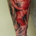 Arm Realistic Flower tattoo by Helyar Tattoos