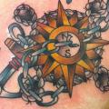 Brust Old School Anker Kompass tattoo von Hidden Hand Tattoo
