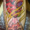 Arm Herz Totenkopf tattoo von High Street Tattoo