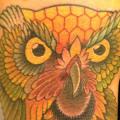 Arm New School Owl tattoo by High Street Tattoo