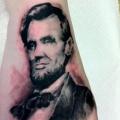 Portrait Realistic Hand Lincoln tattoo by High Street Tattoo
