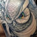 Shoulder Owl tattoo by High Street Tattoo
