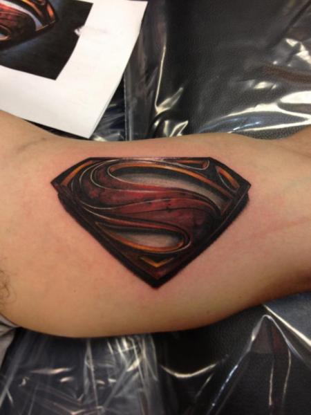 Arm Logo Superman Tattoo by Immortal Image Tattoos