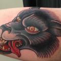 Arm Old School Wolf tattoo by Immortal Image Tattoos