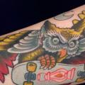 Old School Owl Skate tattoo by Indipendent Tattoo