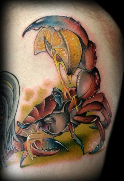 Tatuaje Fantasy Fruta Cangrejo por Ink and Dagger Tattoo
