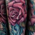 tatuaje Fantasy Flor Rosa por Ink and Dagger Tattoo