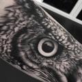 Arm Owl tattoo by Art Corpus