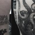 tatuaje Pulpo Muslo por Art Corpus