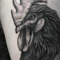 Rooster Thigh tattoo by Art Corpus