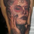 Arm Mexican Skull tattoo by Outsiders Ink